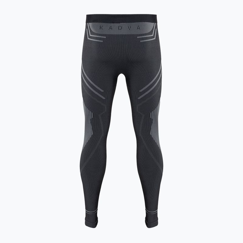 Completo di biancheria intima termica maschile KADVA Streif Set senza cuciture nero 21