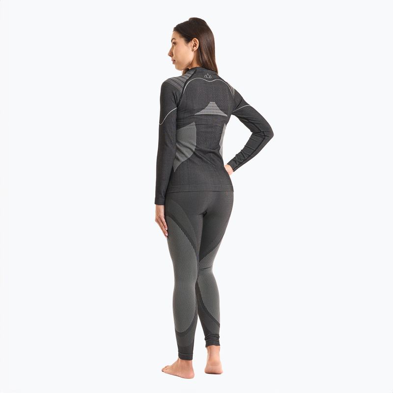 Completo di biancheria intima termica da donna KADVA Streif W Set senza cuciture nero 2
