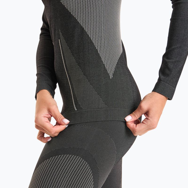 Completo di biancheria intima termica da donna KADVA Streif W Set senza cuciture nero 7