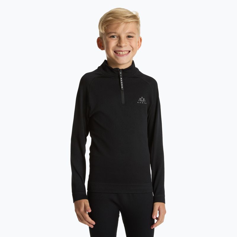 Completo di biancheria termica per bambini KADVA Tyros Set Jr senza cuciture nero 4
