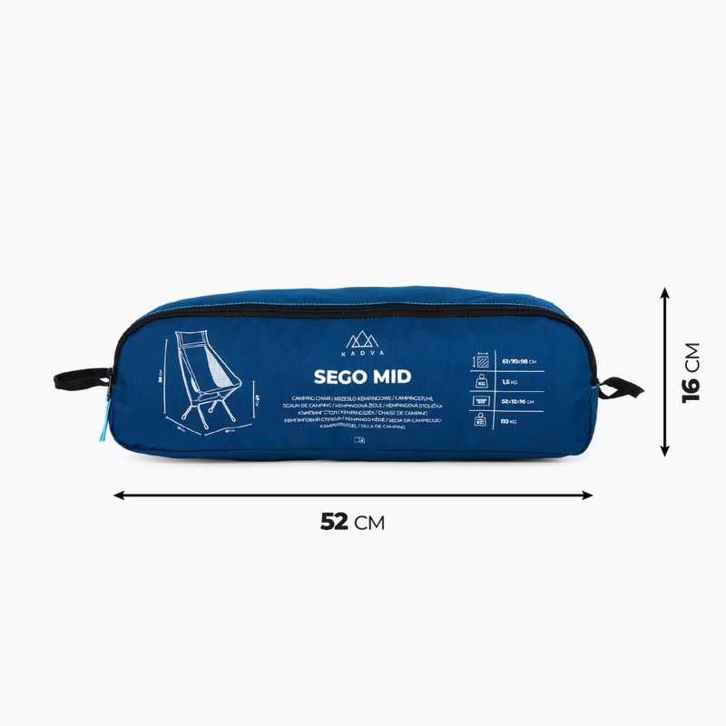 Sedia da campeggio pieghevole KADVA Sego Mid ultraleggero blu 11