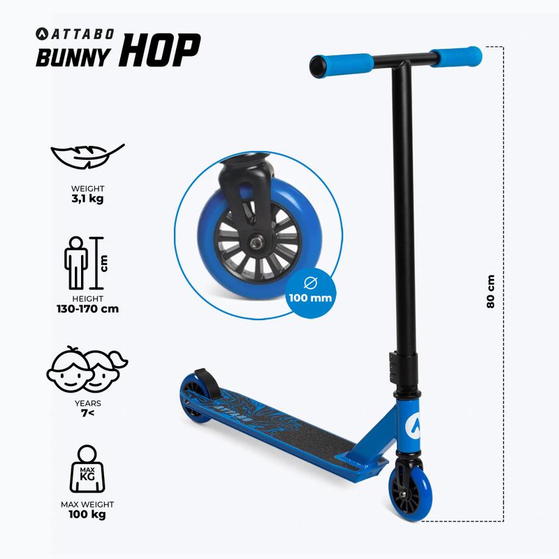 Monopattino freestyle per bambini ATTABO Bunny Hop blu 18