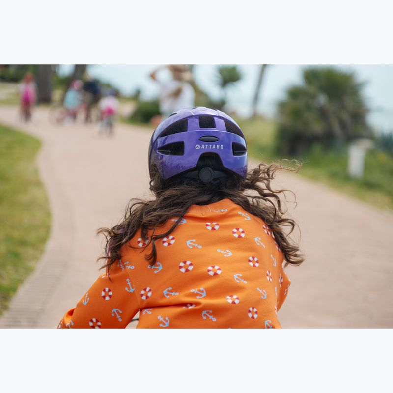 Casco da bicicletta per bambini ATTABO K200 viola 7