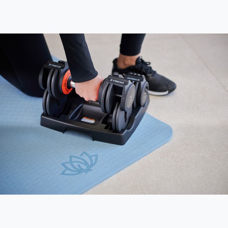 Set di manubri regolabili TREXO 2 x 5,75 kg nero 8