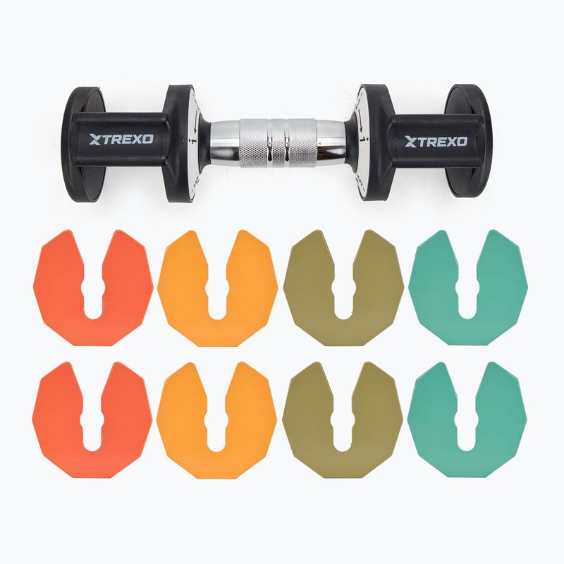 Set di manubri regolabili TREXO 2 x 5 kg multicolore 6