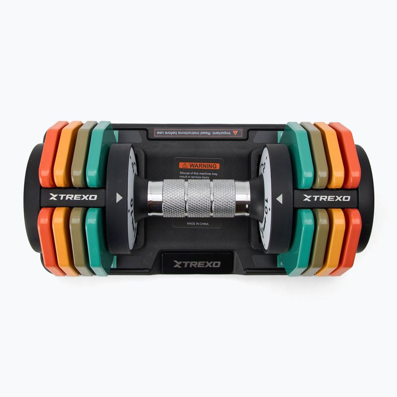 Set di manubri regolabili TREXO 2 x 10 kg multicolore 2
