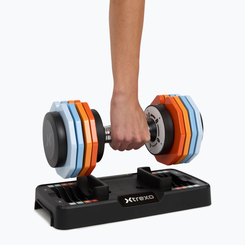 Set di manubri regolabili XTREXO 2 x 10 kg multicolore 10