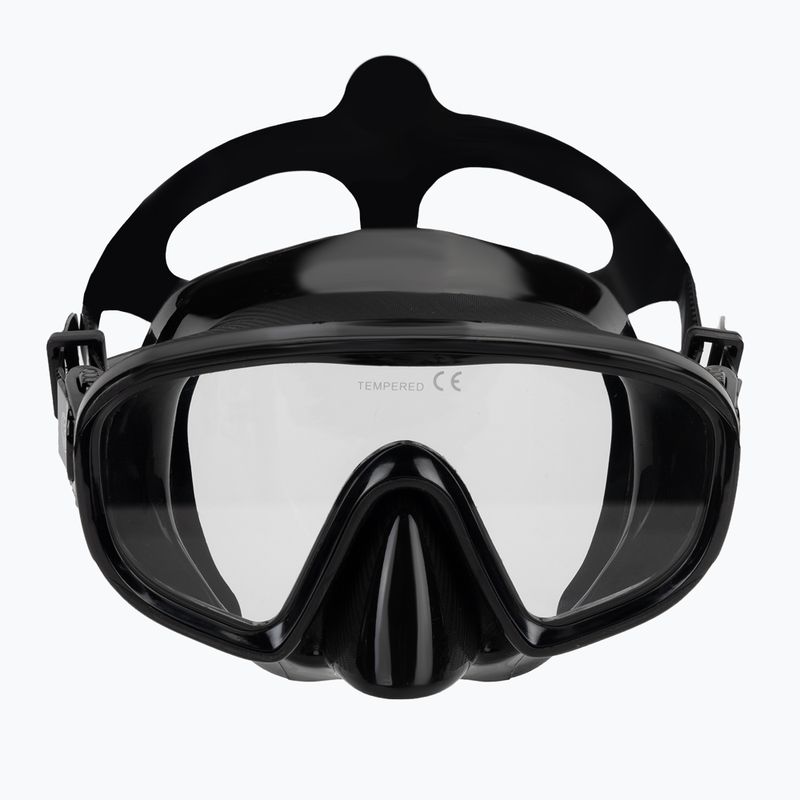 AQUASTIC Cove set snorkeling maschera + boccaglio nero 3