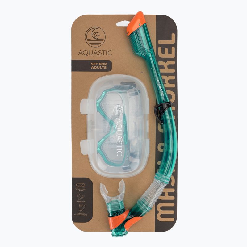 AQUASTIC Jetty set snorkeling maschera + boccaglio blu 9