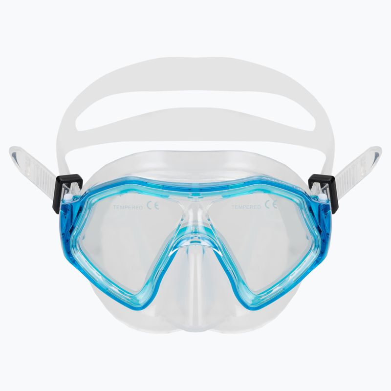 AQUASTIC Shelly kit snorkeling per bambini maschera + boccaglio azzurro 3