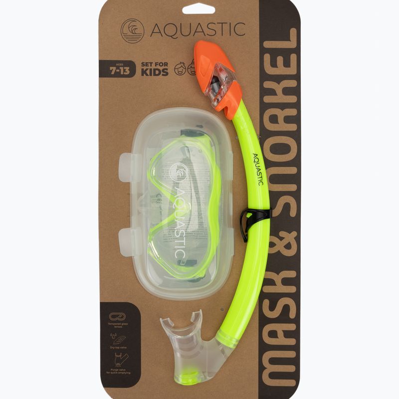 Set da snorkeling per bambini AQUASTIC Maschera + boccaglio per minatori verde 9