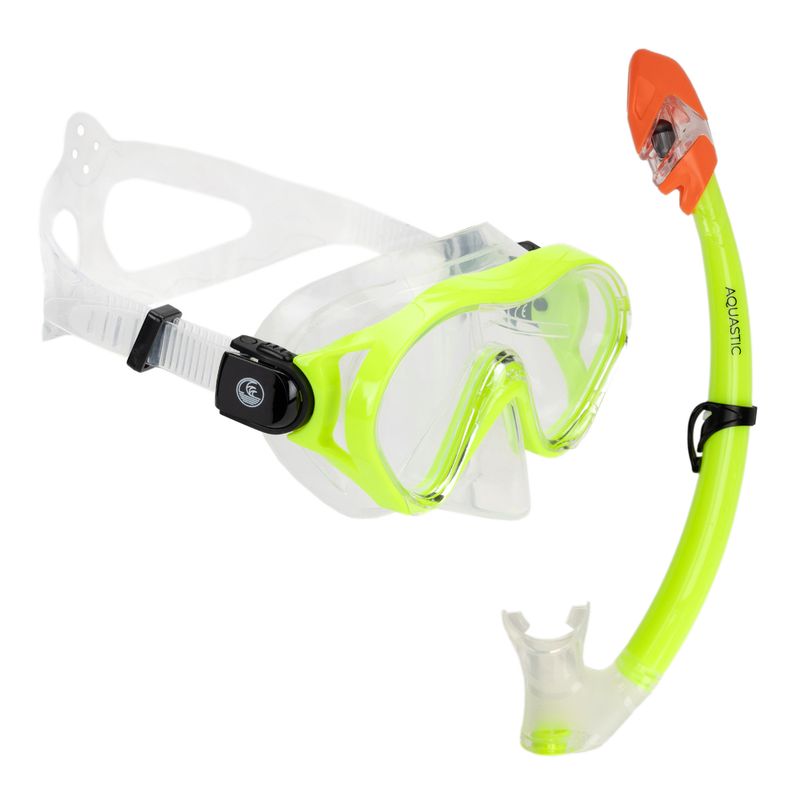 Set da snorkeling per bambini AQUASTIC Maschera + boccaglio per minatori verde 10