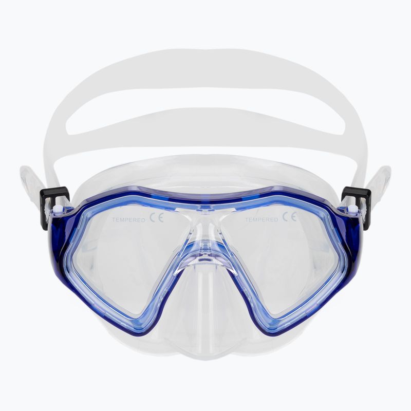 AQUASTIC Shelly set snorkeling per bambini maschera + boccaglio + pinne blu 3