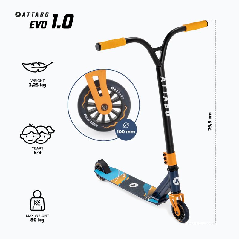 Monopattino freestyle per bambini ATTABO EVO 1.0 blu 2