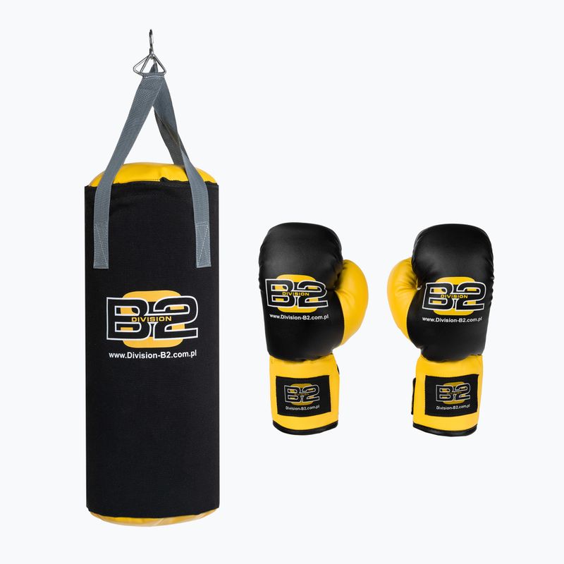 DIVISIONE B-2 Set da boxe per bambini nero/giallo Junior