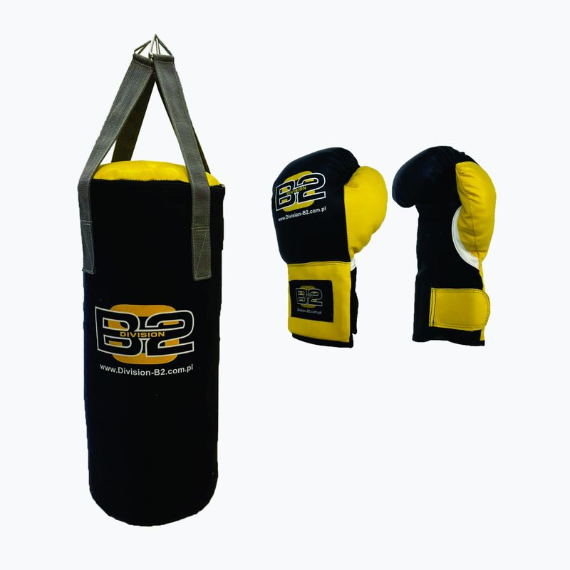 DIVISIONE B-2 Set da boxe per bambini nero/giallo Junior 10