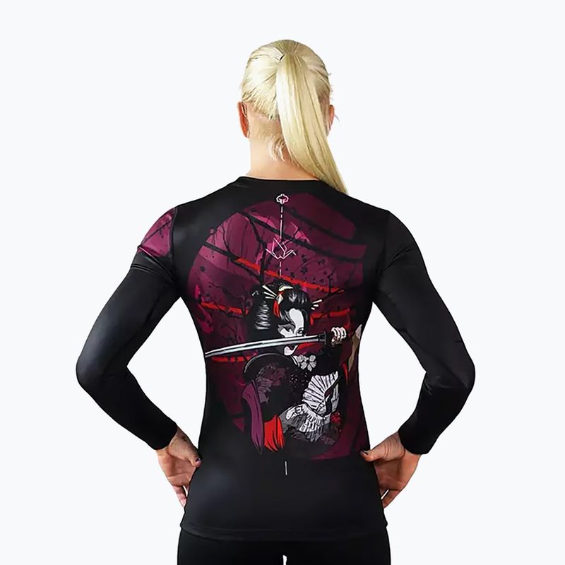 Ground Game Tsuru Warrior donna manica lunga rashguard nero/multi 2