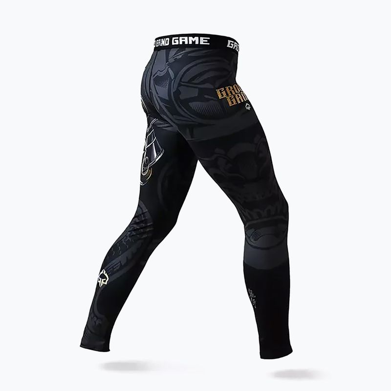 Ground Game Oni Samurai, leggings da allenamento da uomo nero/oro 4