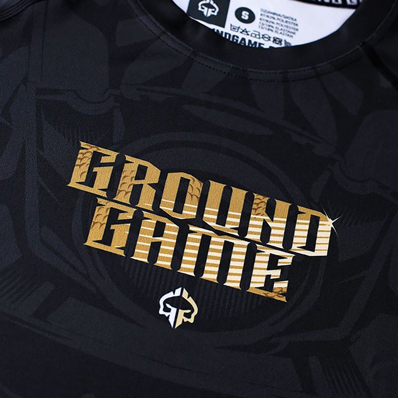 Ground Game Oni Samurai, rashguard da uomo nero/oro 5