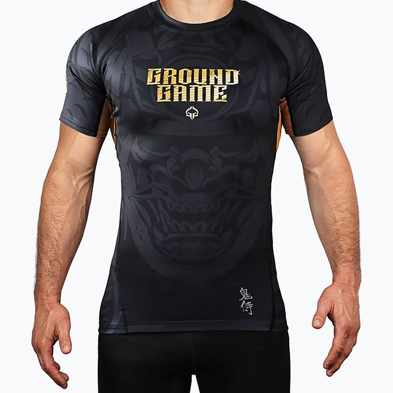 Ground Game Oni Samurai, rashguard da uomo nero/oro
