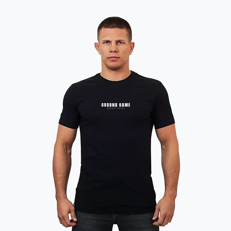 Maglietta Ground Game Minimal Typo da uomo, nero