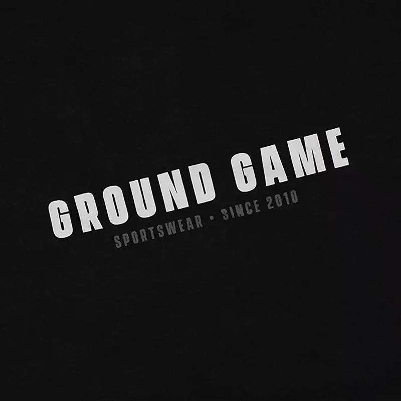 Maglietta Ground Game Minimal Typo da uomo, nero 3