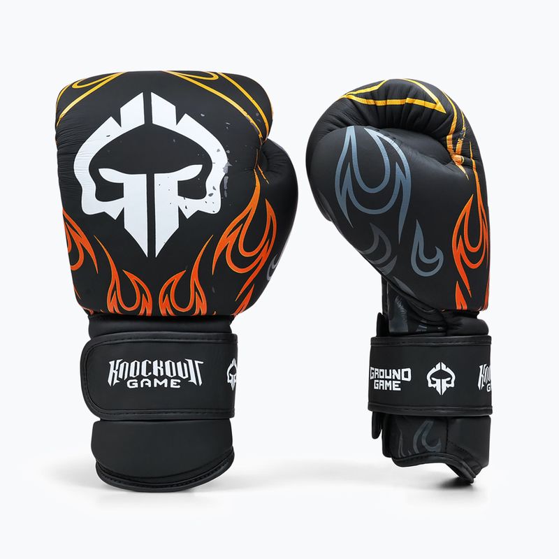 Guanti da boxe neri Ground Game Flames 2