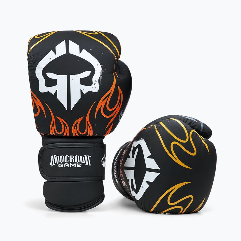 Guanti da boxe neri Ground Game Flames 3