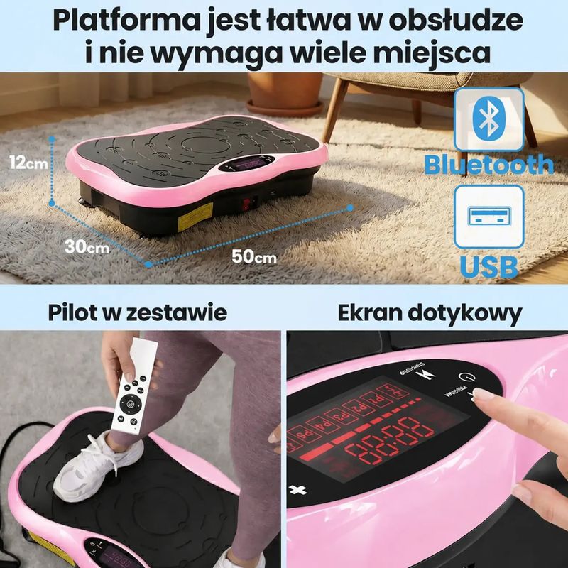 Piattaforma vibrante Extralink Moonwalk Spin Move black/pink 15