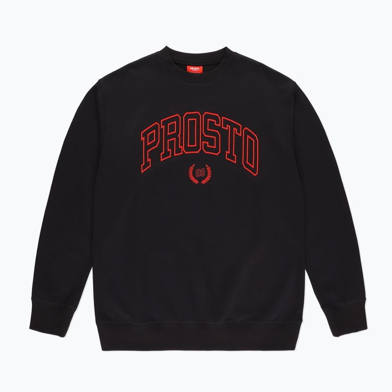 Felpa PROSTO Crewneck Varsity uomo nero 4