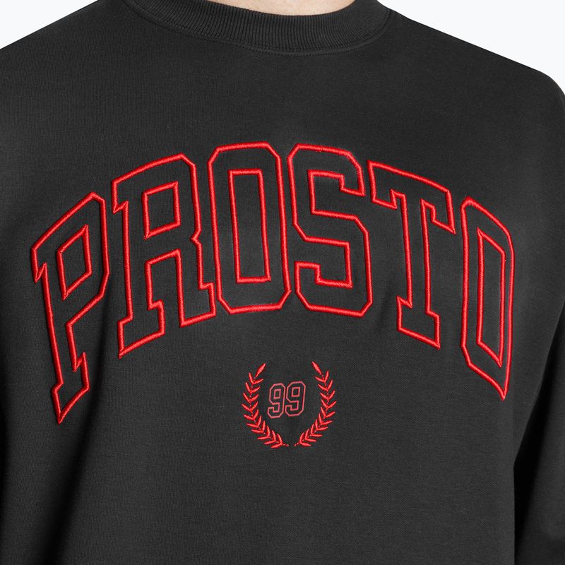 Felpa PROSTO Crewneck Varsity uomo nero 3