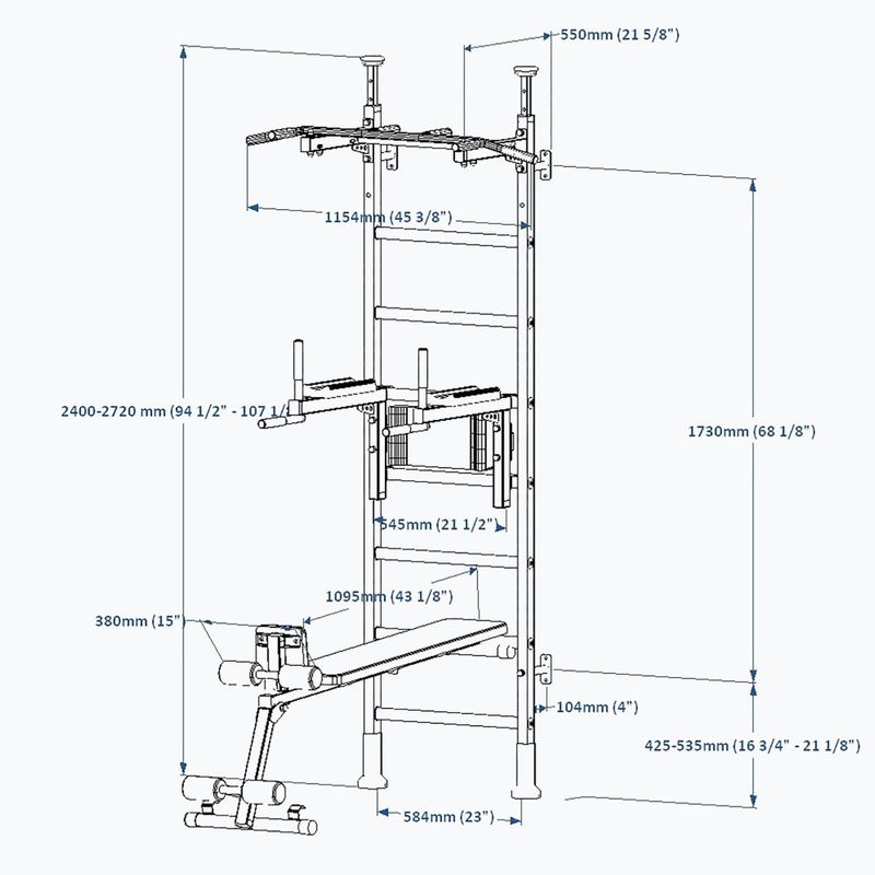 Scala da ginnastica BenchK bianca BK-523W 3