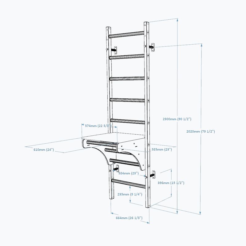 Scala da ginnastica BenchK 212B nero opaco/rovere 2