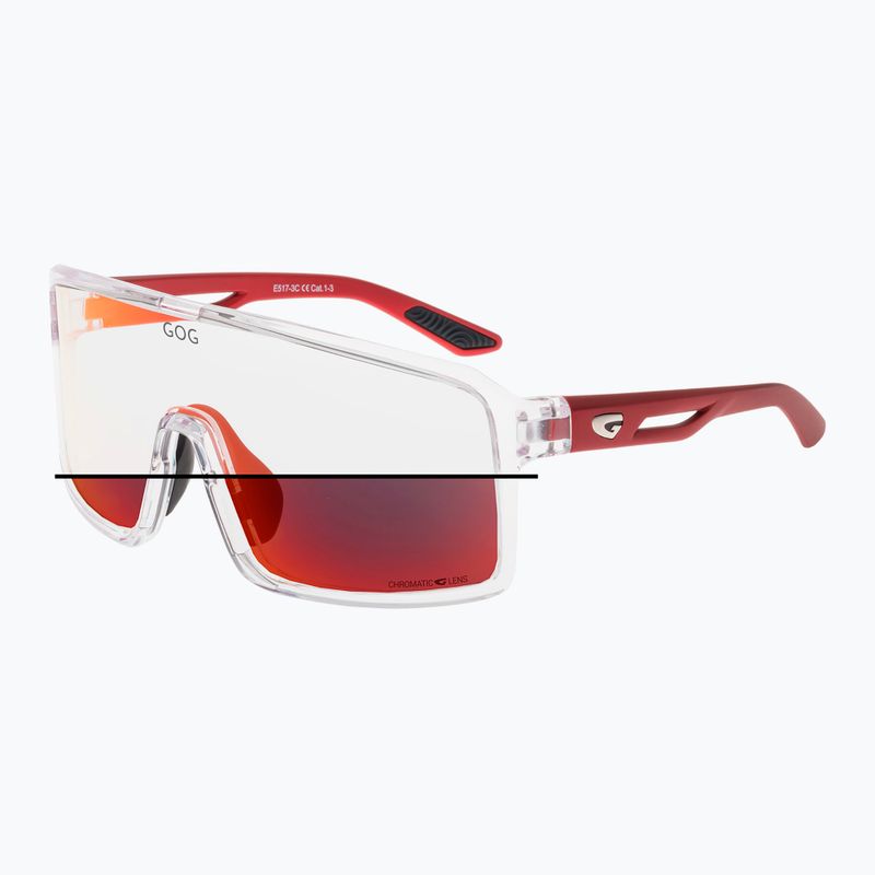 Occhiali da sole GOG Ragnarok cristal clear/rosso metallizzato opaco/rosso reflex 5