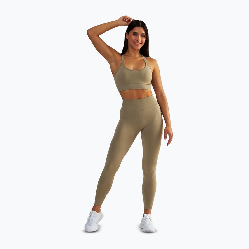 Leggings da allenamento da donna BeShaped Gym Queen taupe 2