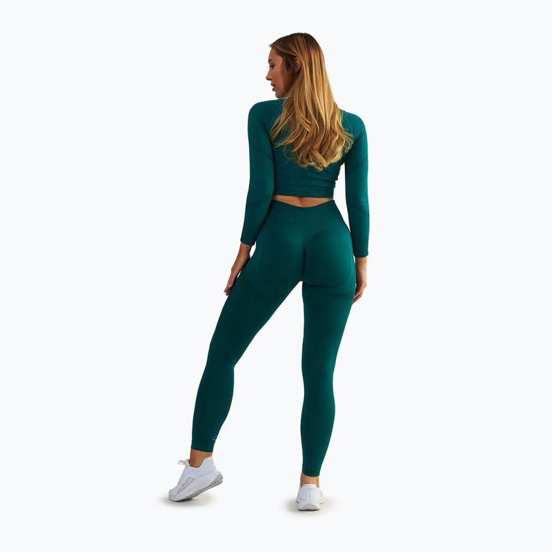 Top da allenamento donna BeShaped Power Up! LS verde scuro 3