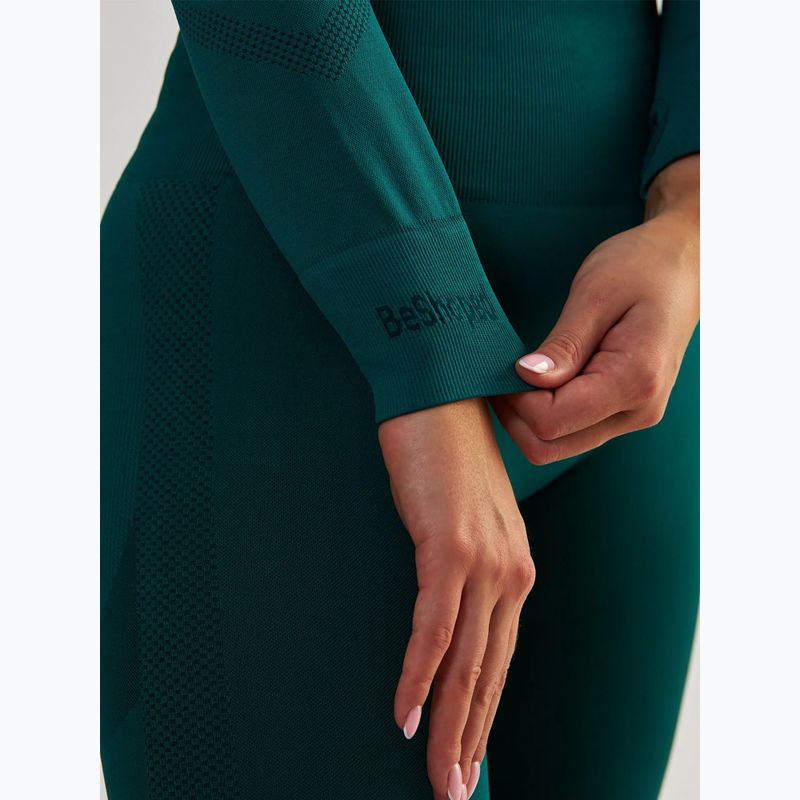 Top da allenamento donna BeShaped Power Up! LS verde scuro 6