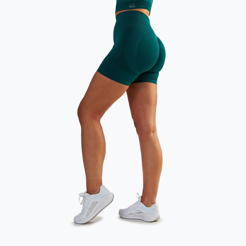 Pantaloncini da allenamento da donna BeShaped Power Up! verde scuro 4