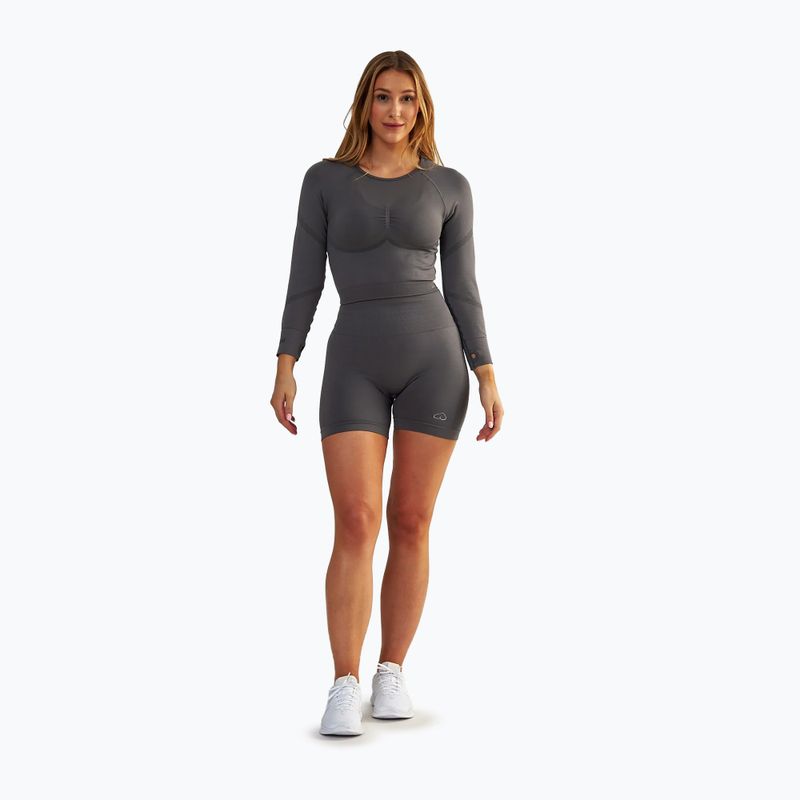 Top da allenamento da donna BeShaped Power Up! LS grigio 2