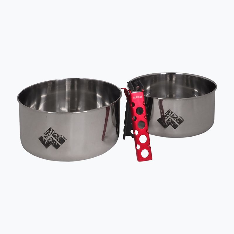 Set di pentole da escursione in acciaio Alpinus Yucatan da 2l, 1,5l e 0,6l 2