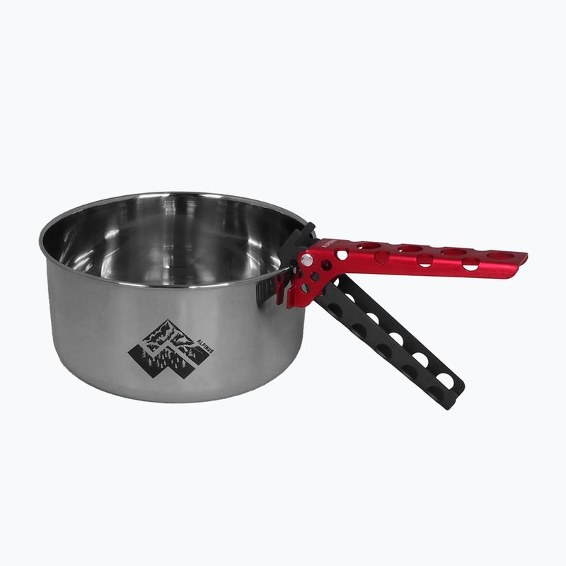Set di pentole da escursione in acciaio Alpinus Yucatan da 2l, 1,5l e 0,6l 3
