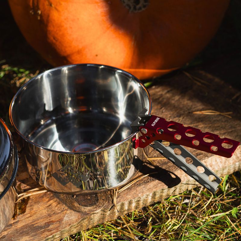 Set di pentole da escursione in acciaio Alpinus Yucatan da 2l, 1,5l e 0,6l 11
