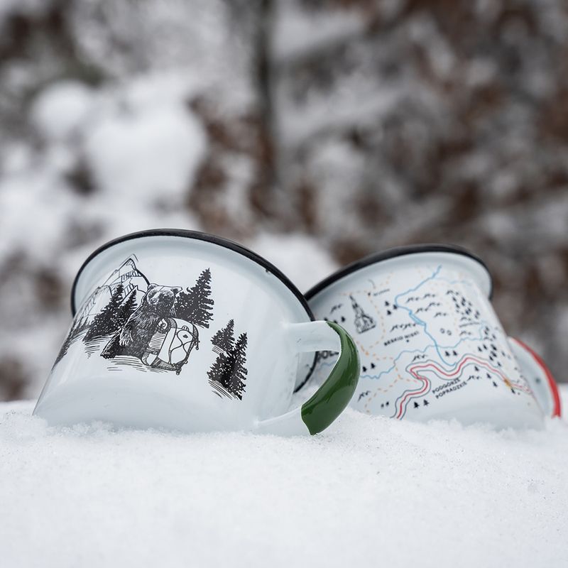 Tazza da viaggio Alpinus Enamelled White Bear 4
