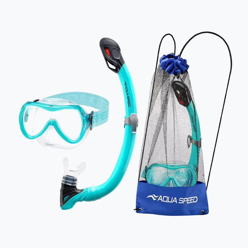 AQUA-SPEED set da immersione per bambini Alize FS + Samos + Mesh turchese