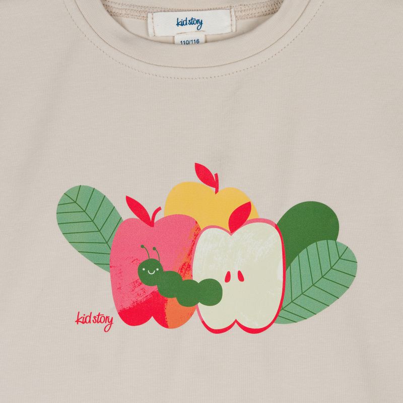 Maglietta per bambini KID STORY Cotone organico sabbia chiaro 3