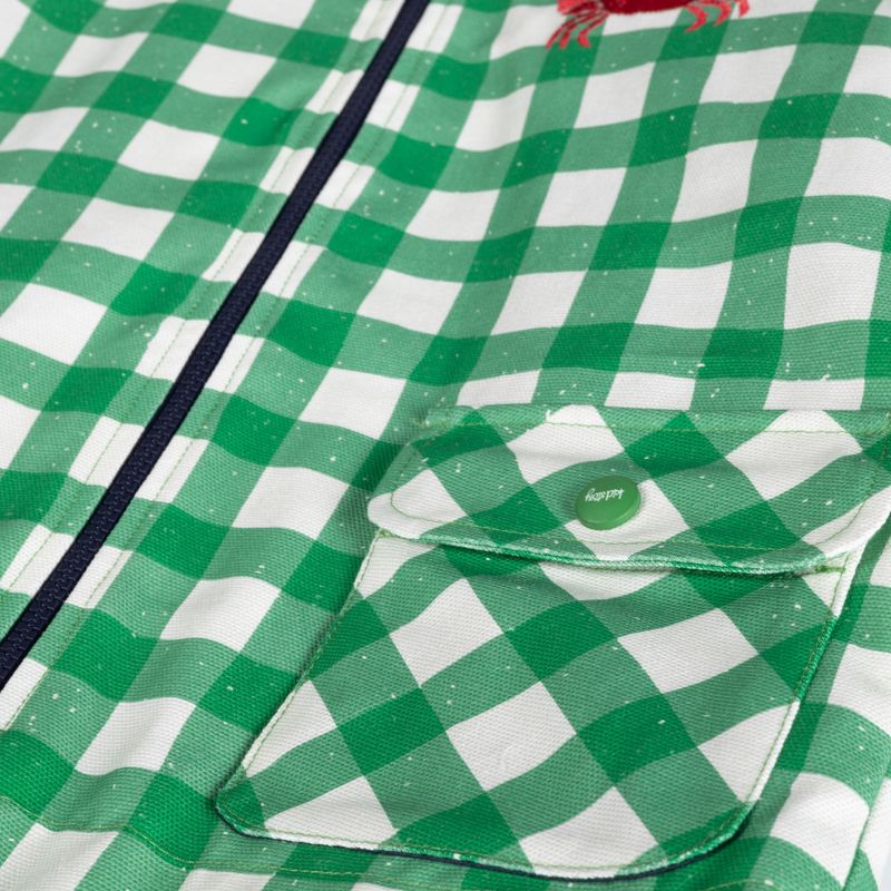 KID STORY giacca da bambino antivento e impermeabile a griglia verde 4