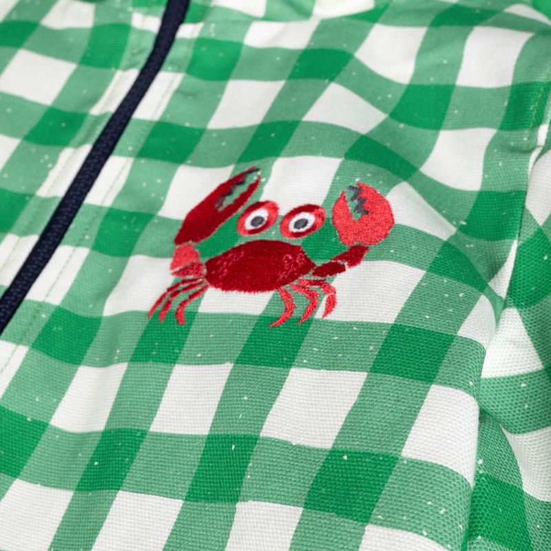 KID STORY giacca da bambino antivento e impermeabile a griglia verde 6