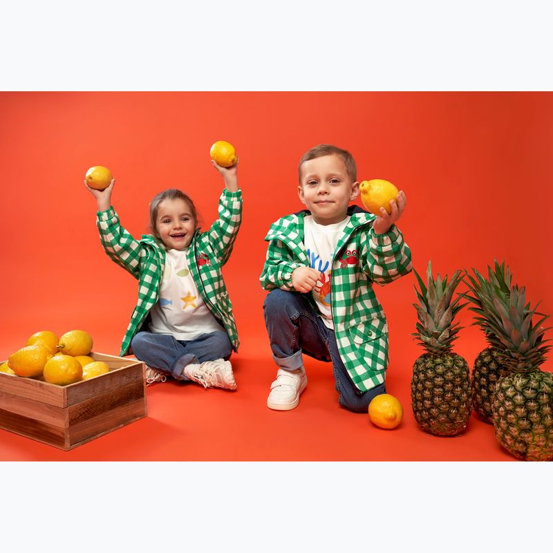 KID STORY giacca da bambino antivento e impermeabile a griglia verde 10