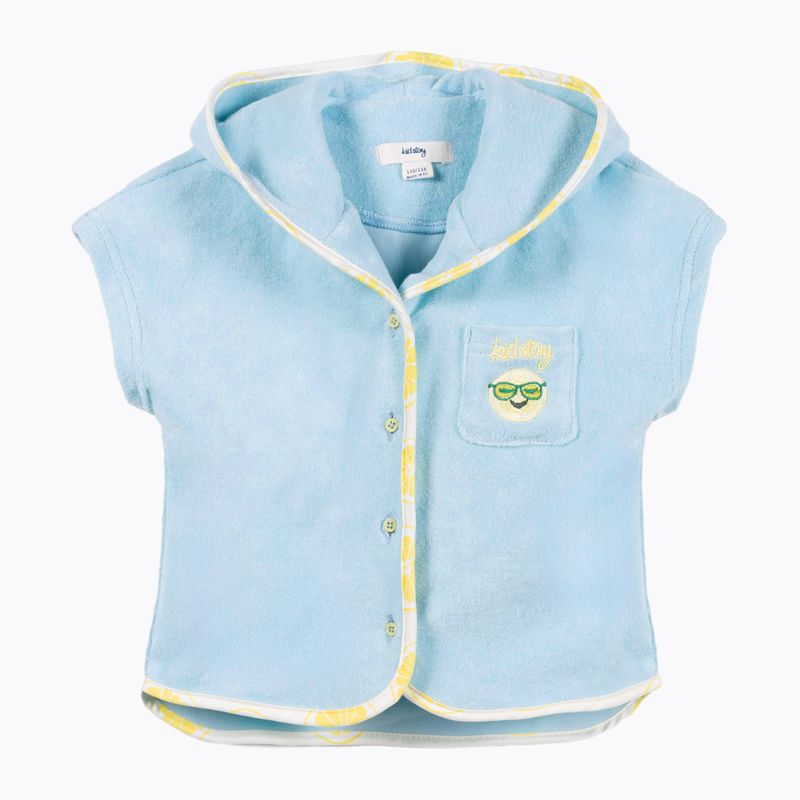 KID STORY Set in spugna di cotone biologico Camicia e pantaloncini blu cielo 4