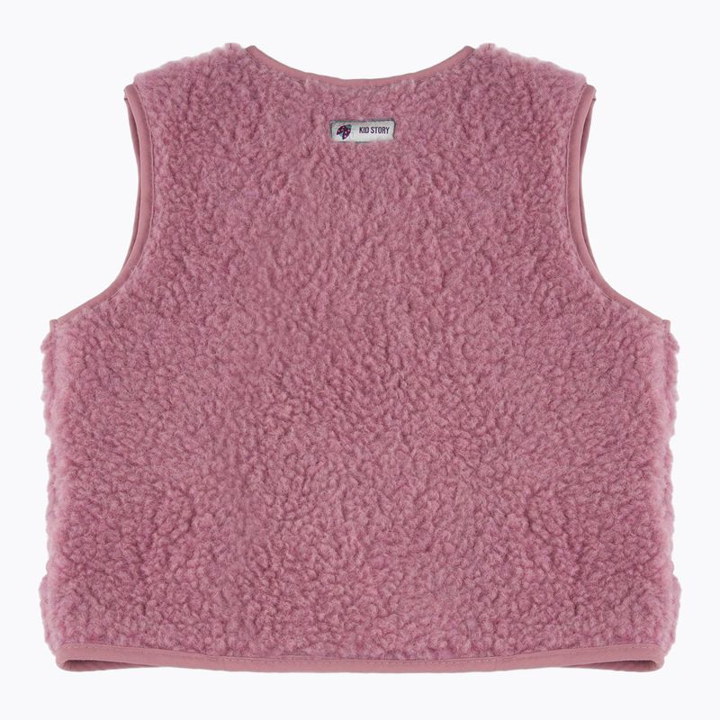 Gilet bambino KID STORY Merino dusty pink 2